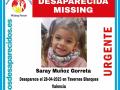Cartel de búsqueda de la niña secuestrada por su madre en Valencia