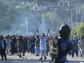 Partidarios del ex primer ministro de Pakistán, Imran Khan, durante una protesta masiva