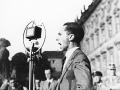 El ministro de Propaganda nazi, Joseph Goebbels, durante un mitin