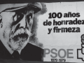 Imagen del cartel con el que el que el PSOE celebraba su centenario