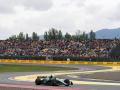 El Aston Martin de Fernando Alonso, en el circuito de Montmeló