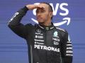 Lewis Hamilton, en el podio del Gran Premio de España