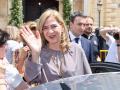 Infanta Cristina de Borbon during the wedding of Pepe Treviño and Paula Fernandez Martinez in Orgaz (Toledo) on Saturday, 6 May 2023.
