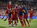 La celebración de los jugadores españoles tras ganar en penaltis a Croacia: España, campeona otra vez