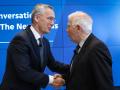 El secretario general de la OTAN Jens Stoltenberg y el jefe de la diplomacia europea Josep Borrell