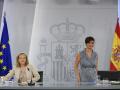 Nadia Calviño e Isabel Rodríguez en la Moncloa