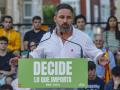 El líder de Vox, Santiago Abascal, en un mitin de precampaña en Burgos