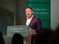 El líder de Vox, Santiago Abascal, en la presentación de su programa cultural