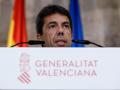 El presidente de la Generalitat, Carlos Mazón, durante su comparecencia para anunciar su Gobierno.