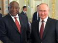 Cyril Ramaphosa  y Vladimir Putin en uno de sus cordiales encuentros