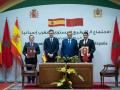 Pedro Sánchez, José Manuel Albares y sus homólogos marroquíes, durante la XII Reunión de Alto Nivel Marruecos-España