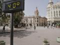 Termómetro en la plaza del Ayuntamiento de Valencia