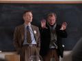 Cillian Murphy (Robert Oppenheimer) y Christopher Nolan, durante el rodaje de Oppenheimer