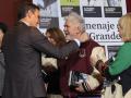 Pedro Sánchez, con Pedro Almodóvar en un homenaje a Almudena Grandes