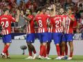 Los jugadores del Atlético de Madrid celebran su victoria ante el Granada