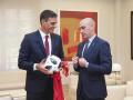 Spains Prime Minister Pedro Sanchez and President of RFEF Luis Rubiales,  during a meeting in Madrid on Wednesday , 12 September 2018.