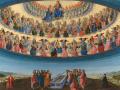 La Asunción de María, de Francesco Botticini. En la cúpula de la parte superior de la imagen se pueden apreciar las tres jerarquías propuestas por Pseudo Dionisio Areopagita.