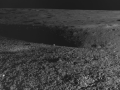 Una de las imágenes tomadas por el aterrizador lunar de Chandrayaan-3 durante su descenso a la superficie del satélite