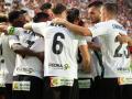 Los jugadores del Córdoba CF celebran uno de los goles ante el Murcia