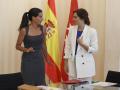 La presidenta de la Comunidad de Madrid, Isabel Díaz Ayuso y la portavoz de Vox, Rocío Monasterio