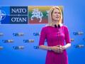 La primera ministra de Estonia, Kajas Kallas, durante la cumbre de la OTAN