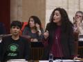 La hoy portavoz por Andalucía, Inmaculada Nieto (dcha.), junto a la líder de Adelante Andalucía, Teresa Rodríguez (izq.), en marzo de 2020