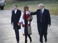 Donald Trump y su mujer Melania con su hijo Barron durante el acto de acción de gracias de 2018 en la Casa Blanca