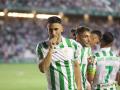 Carlos Albarrán celebra un gol ante el Recreativo de Granada