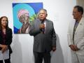 El embajador de República Dominicana en la exposición Reflejos del Caribe en la Fundación AN-A, de Madrid