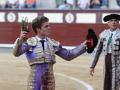 El diestro Borja Jiménez durante la corrida de la Feria de Otoño, este domingo en la Monumental de Las Ventas