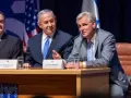 El primer ministro israelí Benjamín Netanyahu y el hasta hace poco presidente de la Cámara de Representantes Kevin McCarthy