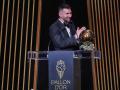 Leo Messi tras recibir su octavo Balón de Oro