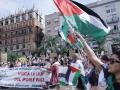 Marcha contra Israel en Valencia, con banderas palestinas e independentistas catalanas