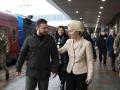 Von der Leyen y Zelenski, a su llegada a la estación de Kiev