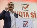 José Luis Rodríguez Zapatero, en un mitin del PSOE en Valencia, este viernes