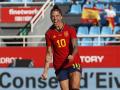 Jenni Hermoso en la celebración de un gol en el último partido de España