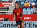 Jenni Hermoso en la celebración de un gol en el último partido de España