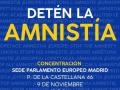 Cartel de la concentración ¡Europea! Detén la Amnistía