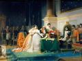 Josefina, primera esposa de Napoleón, obtiene la disolución civil de su matrimonio en virtud del Código Napoleónico. Pintura de Henri Frédéric Schopin, 1843