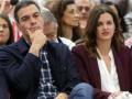 El presidente del Gobierno, Pedro Sánchez, con Ximo Puig y Sandra Gómez en un acto del PSOE en Valencia