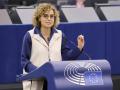 Dolors Montserrat, durante su intervención en el debate de la ley de amnistía en el Parlamento Europeo