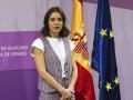 MADRID, 21/11/2023.- La ministra de Igualdad saliente, Irene Montero durante el traspaso de carteras a la nueva ministra de Igualdad, Ana Redondo (d), este martes en Madrid. EFE/ Zipi