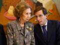 Spanish Emeritus Queen Sofia and Jose Luis Martinez Almeida during the campaign "The message behind the painting" in Madrid on Thursday November 23, 2023.