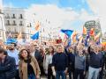 Isabel Díaz Ayuso, Alberto Núñez Feijóo y José Luis Martínez-Almeida en la manifestación en Sol contra la amnistía