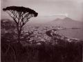 Famosa vista del Vesubio y del histórico Pino de Nápoles sobre la ciudad de Nápoles en el siglo XIX, por Giorgio Sommer