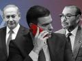 Un montaje de Sánchez, el rey Mohamed VI y el primer ministro Netanyahu