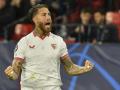 Sergio Ramos celebra su gol ante el PSV