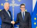 Imagen del encuentro entre el comisario Reynders y el ministro Bolaños en Bruselas