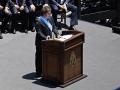 Javier Mieli durante su primer discurso como presidente de Argentina