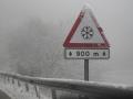 Carretera 633 nevada a la altura de O Cebreiro, Lugo
